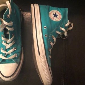 Teal high top converse